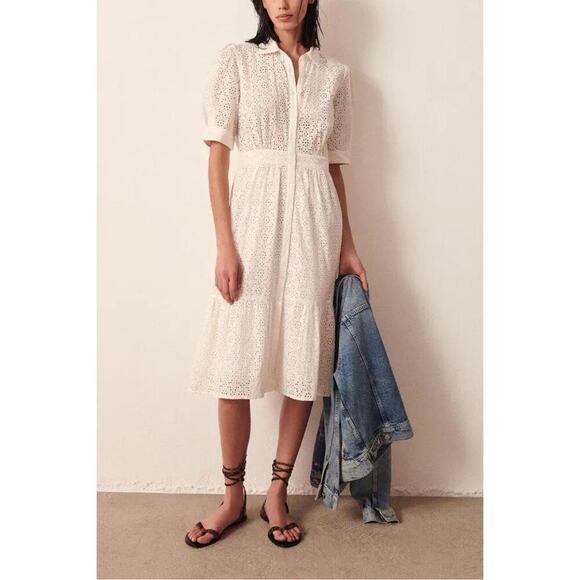 BA&SH Selya Dress in White - Picture 1 of 9